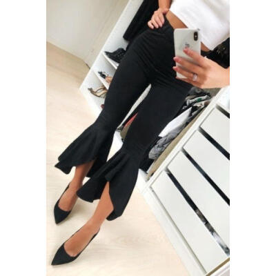 

Fashion Womens Palazzo Pants High Waist Wide Leg Culottes Long Trousers