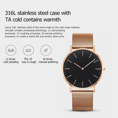 

Xiaomiyoupin TwentySeventeen Couple Wristwatch Steel Strap Quartz Watch