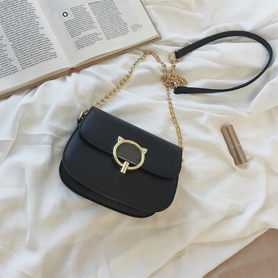 

Summer bag handbags new 2019 summer small fresh messenger chain small bag shoulder fashion solid color saddle bag