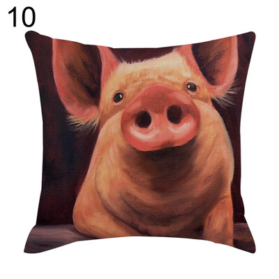 

New Year Mascot Pig Pillow Case Cushion Cover Sofa Bed Car Cafe Office Decor