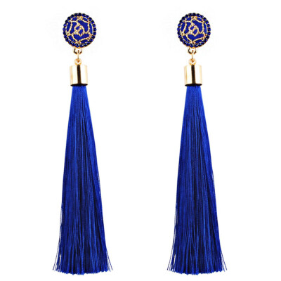 

Women Bohemian Boho Rhinestone Long Tassel Hook Fringe Dangle Drop Earrings UK