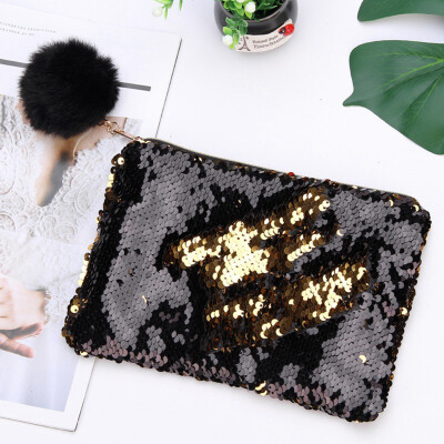 

Women Sequins Cosmetic Bag Large Capacity Clutch Handbag Evening Clutch Envelope Bag BlingBling Makeup Pouch