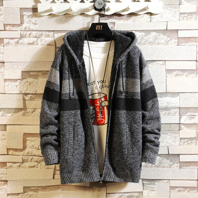 

Toponeto Mens Autumn Winter Casual Patchwork Hoodie Jacket Coat