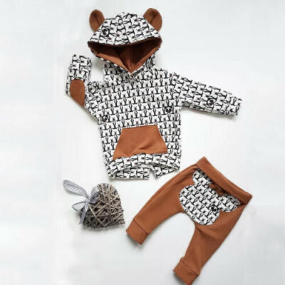 

Toddler Kids Baby Girls Boy Autumn Outfits Clothes Hoodies Pants Clothing Set