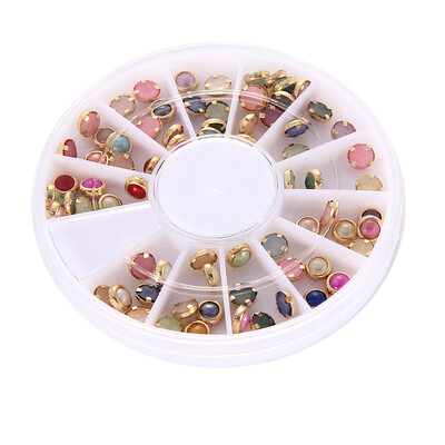 

Nail Art Tips Decoration Multicolor Glitter RhinestonesWheel