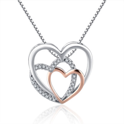 

Best Friend Heart Necklace Silver Chain Collier Long Statement Necklace Women Jewelry Boyfriend Gift Collar Mujer Cadenas Mujer