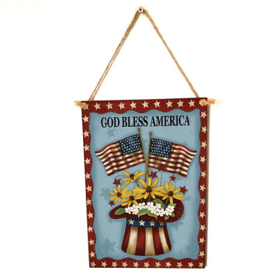 

Wooden Wall Door Sign Board Independence Day Home Decor Hanging Art Board