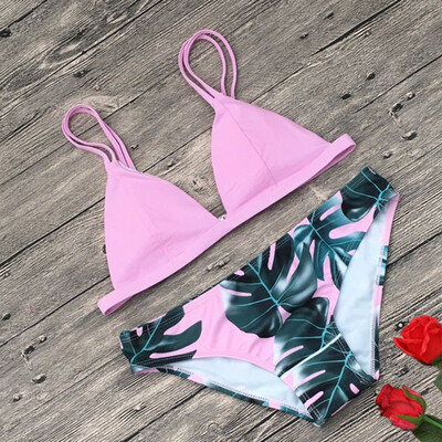 

Roseonmyhand Women Swimwear Bikini Solid Two-Piece Swimsuit Tankini Beach Swimsuit