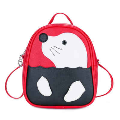 

Cute Seal Pattern Travel Backpacks Kids PU Leather Shoulder Crossbody Bags