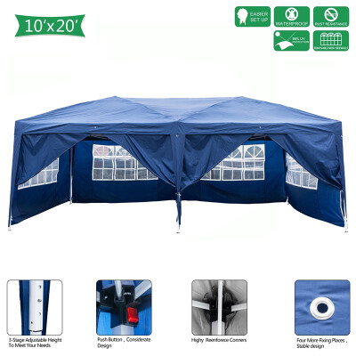 

Ktaxon 10x 20 EZ Pop UP Gazebo Wedding Party Tent Folding Canopy with 6 Sides wCarry Bag Blue