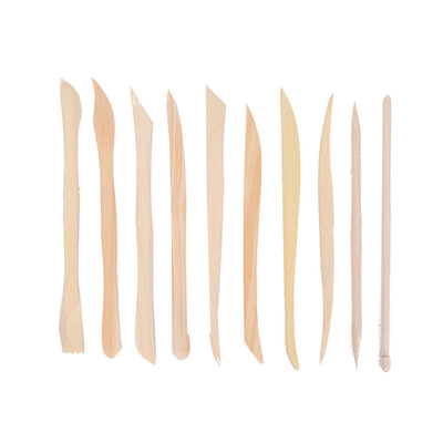 

10PCSSet Durable Wooden Clay Mud Pottery DIY Hand Tools Clay Sculpture Double Head Mini Modeling Tool Wood Cutter