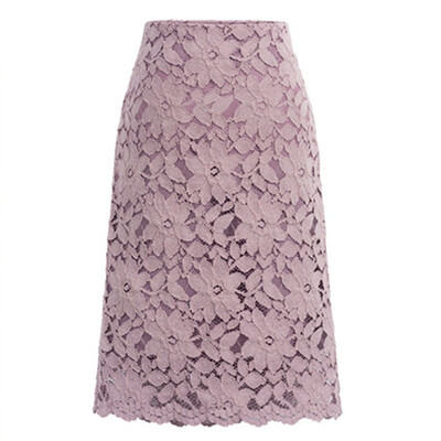 

New Arrival Fashion Women A-Line Hollow Out Lace Skirts Slim Tight Skirt