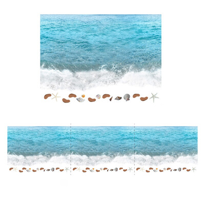 

〖Follure〗9058cm 3D The Waves Of The Sea Beach Star Decoration FloorWall Stickers