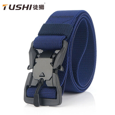 

New magnetic buckle nylon belt casual wild elastic stretch woven belt canvas belt