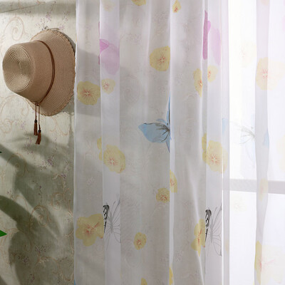 

Toponeto 1 PCS Floral Tulle Door Window Curtain Drape Panel Sheer Scarf Valances