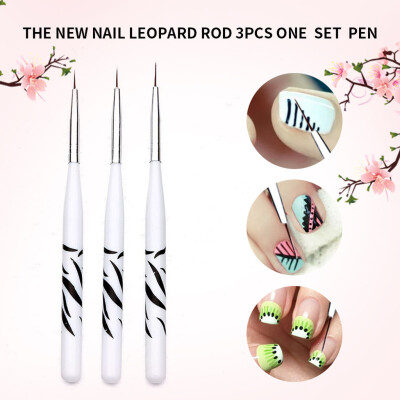 

Toponeto 3PC Nail Art UV Gel Polish Design Dot Painting Detailing Pen Brushes Tool Set