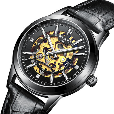 

Mens mechanical watch trend rose gold hollow automatic mechanical watch