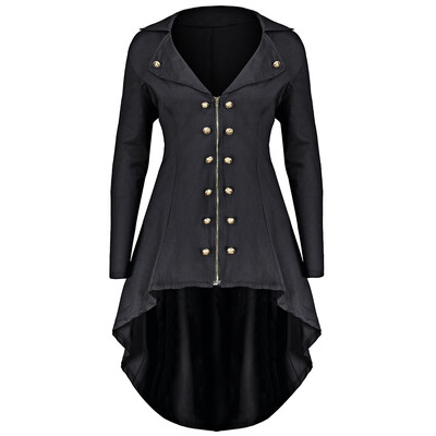 

Double Breast Plus Size High Low Coat