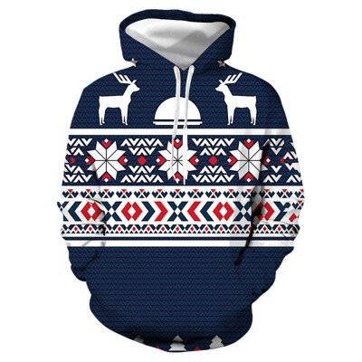 

Toponeto Mens Casual Christmas Lover 3D Print Party Long Sleeve Hoodie Top Blouse