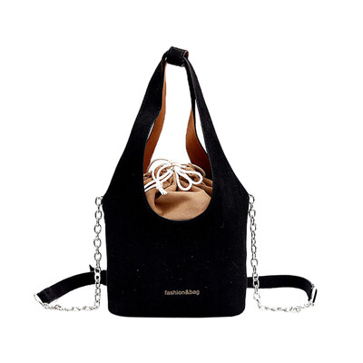 

Tailored Women Scrub Retro Drawstring Bucket Bag Fashion Joker One Shoulder Crossbody Bag