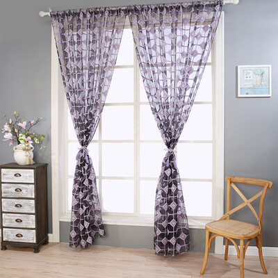 

Gobestart Lattice Sheer Curtain Tulle Window Treatment Voile Drape Valance 1 Panel Fabric