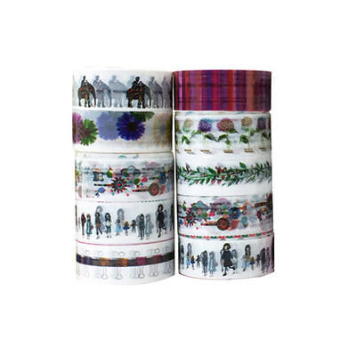 

10PCS High Adhesion Weather Resistant Multi Patterns Tapes for Art Crafts Drawing Color Random