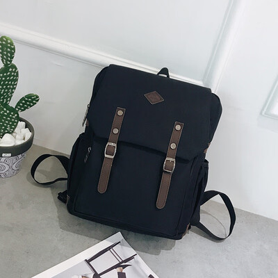 

Backpack mens double shoulder bag canvas double belt personality schoolboy bag casual mens small bag bag tide travel bag