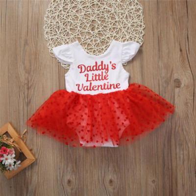 

Valentines Day Baby Girls Romper Bodysuit Playsuit Dress Clothes Outfits 0-3Y