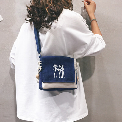 

Ancient sense bag female 2019 new wave Korean version of the small fresh soft sister girl bag ins canvas shoulder Messenger bag