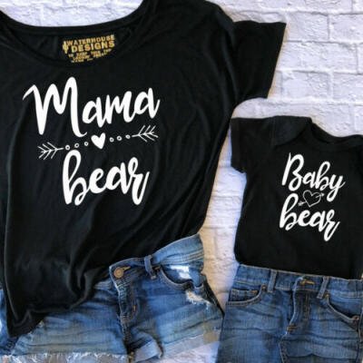 

UK Mother Daughter Parent-child Love Clothes Girl Tops Family Matching Outfits