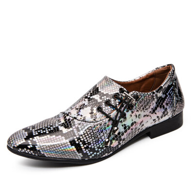 

New Fashion Men Casual Shoes Designer Luxury Shoes Men Flats Slip on Party Snake Print Glossy Shoes Size 39-46 Zapatillas Hombre