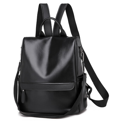 

Shoulder bag ladies Korean fashion pu soft leather tide bag Joker womens large capacity bag casual backpack