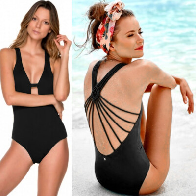 

Roseonmyhand Women Girls Bikini Padded Bathing Sexy Backless Bodysuits Swimsuit Swimwear