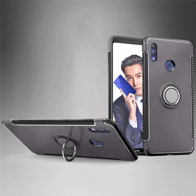 

Back Cover For Huawei Honor Note 10 Note10 Case Car Holder Stand Hard PC Silicon Ring Suction Bracket