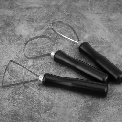 

Greensen 3 Pcsset Wood Pottery Clay Sculpture Big Loop Tool with Steel Flat Wire