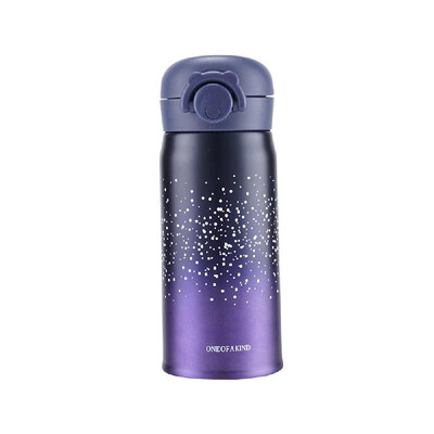 

500ml Stainless Steel Vacuum Insulation Cup Starry Sky Bounce Vacuum Flask Thermal Water Bottle Thermos Cup Leak-proof Straight Cu