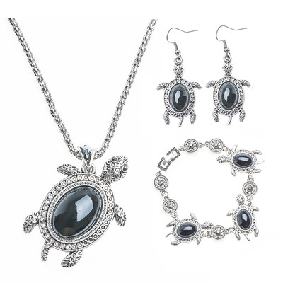 

HHYDE Vintage Style Unique Turtle Tortoise Necklace Earring Bracelet Jewelry Sets Retro Pendant conjuntos de bisuteria sieraden