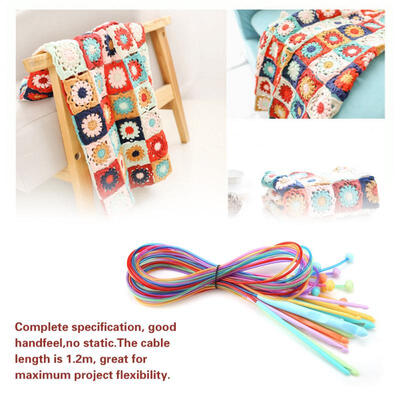 

Greensen ABS Plastic Afghan Tunisian Crochet Hook Set with Cable Carpet Rug Weave Knitting Needles 12Pcs