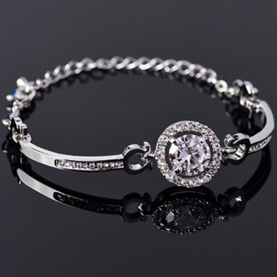 

Fashion Shiny Crystal Eight Hearts Eight Arrows Zircon Bracelet Simple Style Hand Chain Unisex Pair Bracelet Jewellery Hot Gift