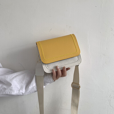 

Sen temperament contrast color small square bag 2019 new wave fashion casual Messenger bag chic wild broadband shoulder bag