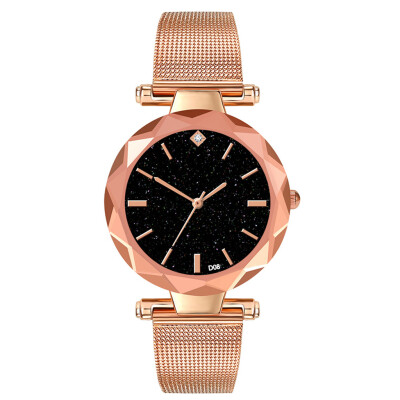 

Casual Women Watches Romantic Starry Sky Dial Ladies Quartz Wristwatch Design Mesh Strap Simple Clock Fashion Zegarki Damskie