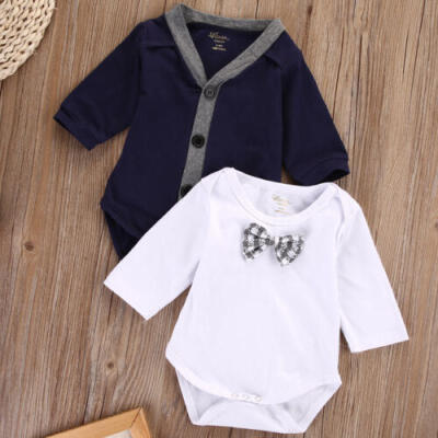 

2019 Newborn Baby Boy Cardigans Sweatshirt CoatRomper Jumpsuit Outfits Clothes