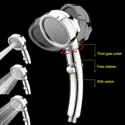 

3 Spray Pattern Bathroom Handheld Shower Head Wall Mount Stainless Steel Useful