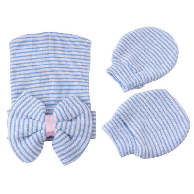 

SUNSIOM Newborn Handguard Baby Hat Gloves Anti Scratch Mittens Face Protection Set