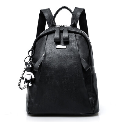 

Backpack lady Korean fashion wild personality casual bag 2018 new wave soft leather bag travel backpack