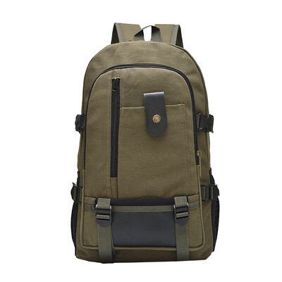 

Tailored Large capacity backpack leisure travel solid color canvas backpack student bagBG