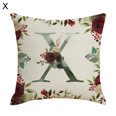 

Letter Alphabet Flower Pillow Case Cushion Cover Sofa Bed Car Cafe Office Decor