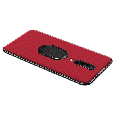 

For Oneplus 7 Pro With Magnetic Ring Holder Anti-slip Thin Lightweight Scratch Proof Luxury Leather Phone Case Cover