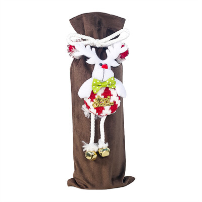 

〖Follure〗Christmas Wine Bottle Set Fabric Doll Christmas Flannel Champagne Decoration