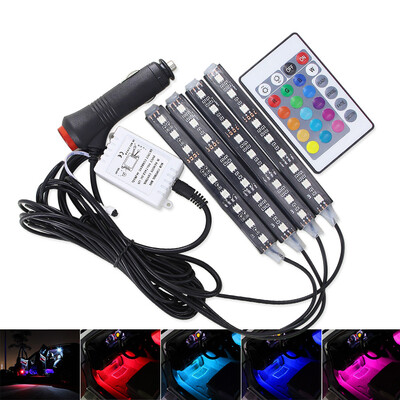 

9 Colors Atmosphere Strip Lights Wireless Remote Control Decor Car Interior Lamp